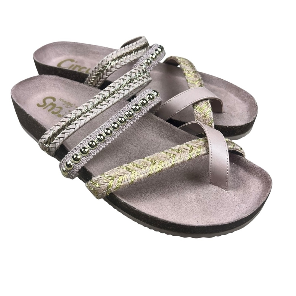 Circus by‎ Sam Edelman Women's Oakley Slide Sandal White/Silver Size 10